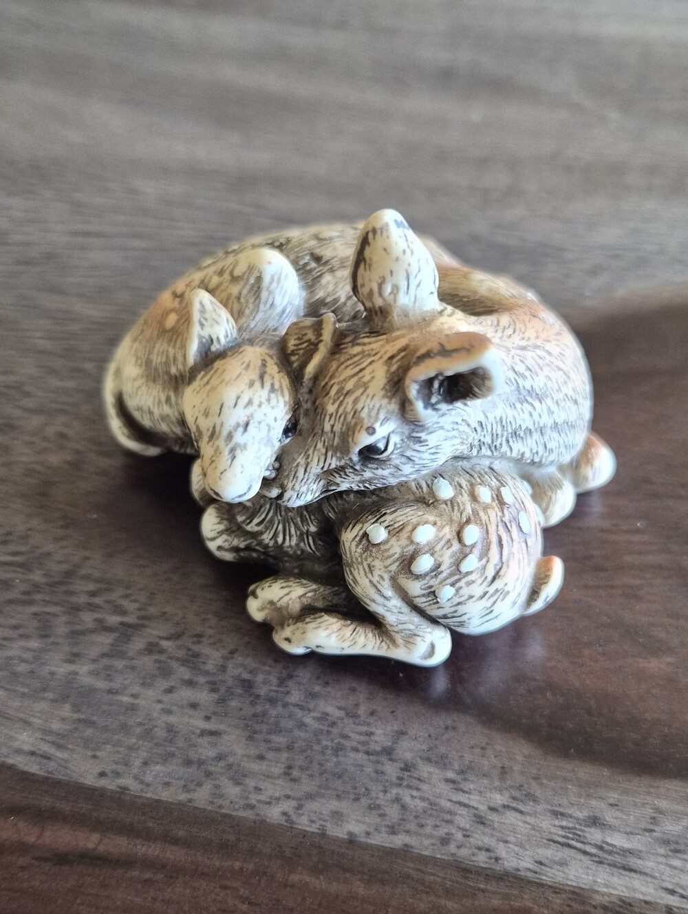 Enesco Sleepy Doe And Fawn Figurine